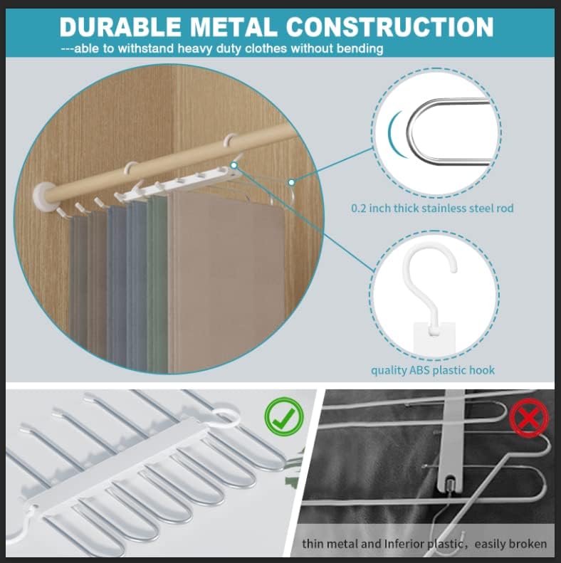 UrbanStorie® 5 Layer Hanger, Space Saving Non-Slip Clothes Organizer for Closet