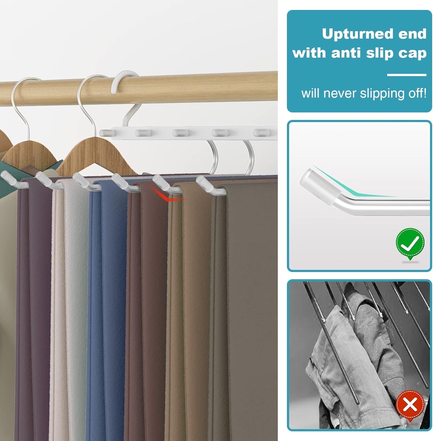 UrbanStorie® 5 Layer Hanger, Space Saving Non-Slip Clothes Organizer for Closet