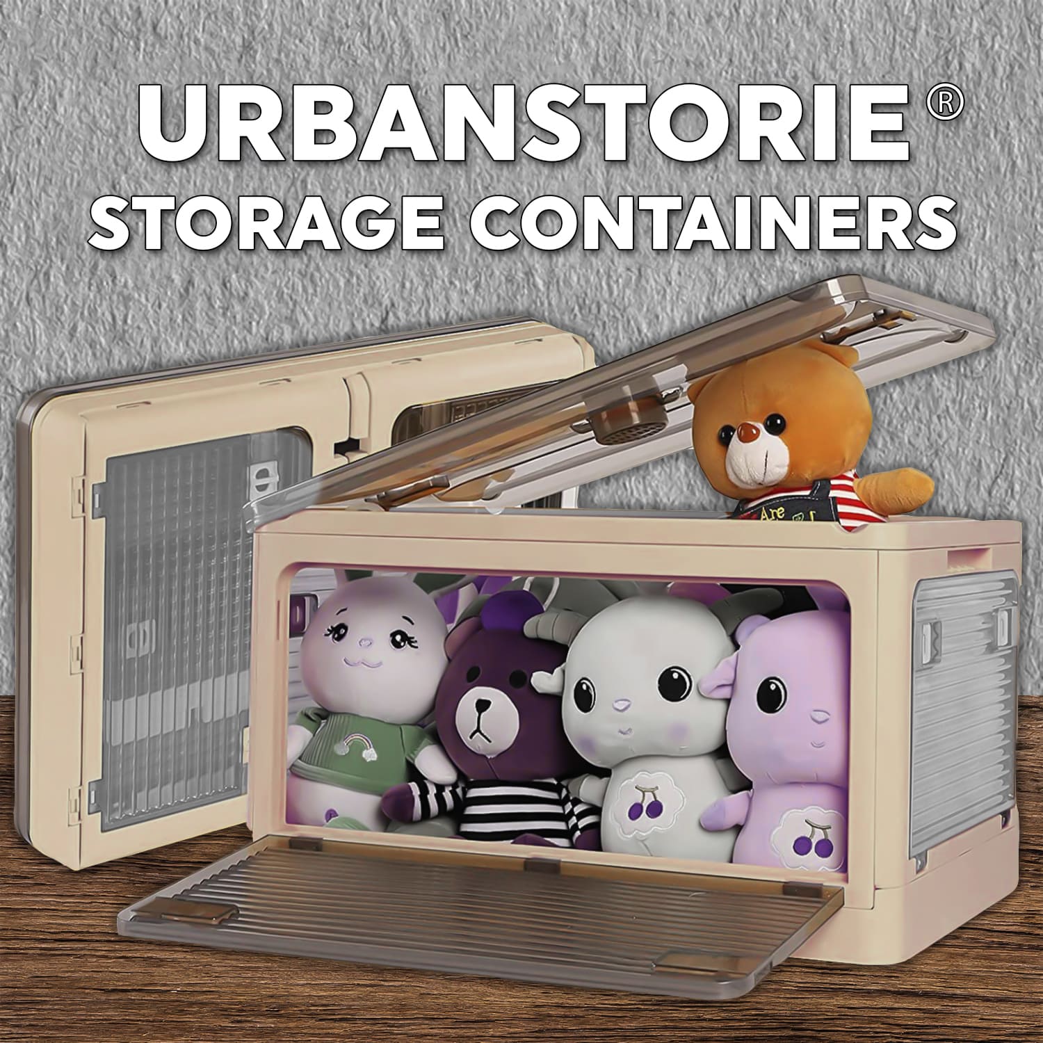 UrbanStorie™ Plastic Storage Containers, Store your Clothes, Sarees, Blankets, Winter Items, Toys or any Home Items