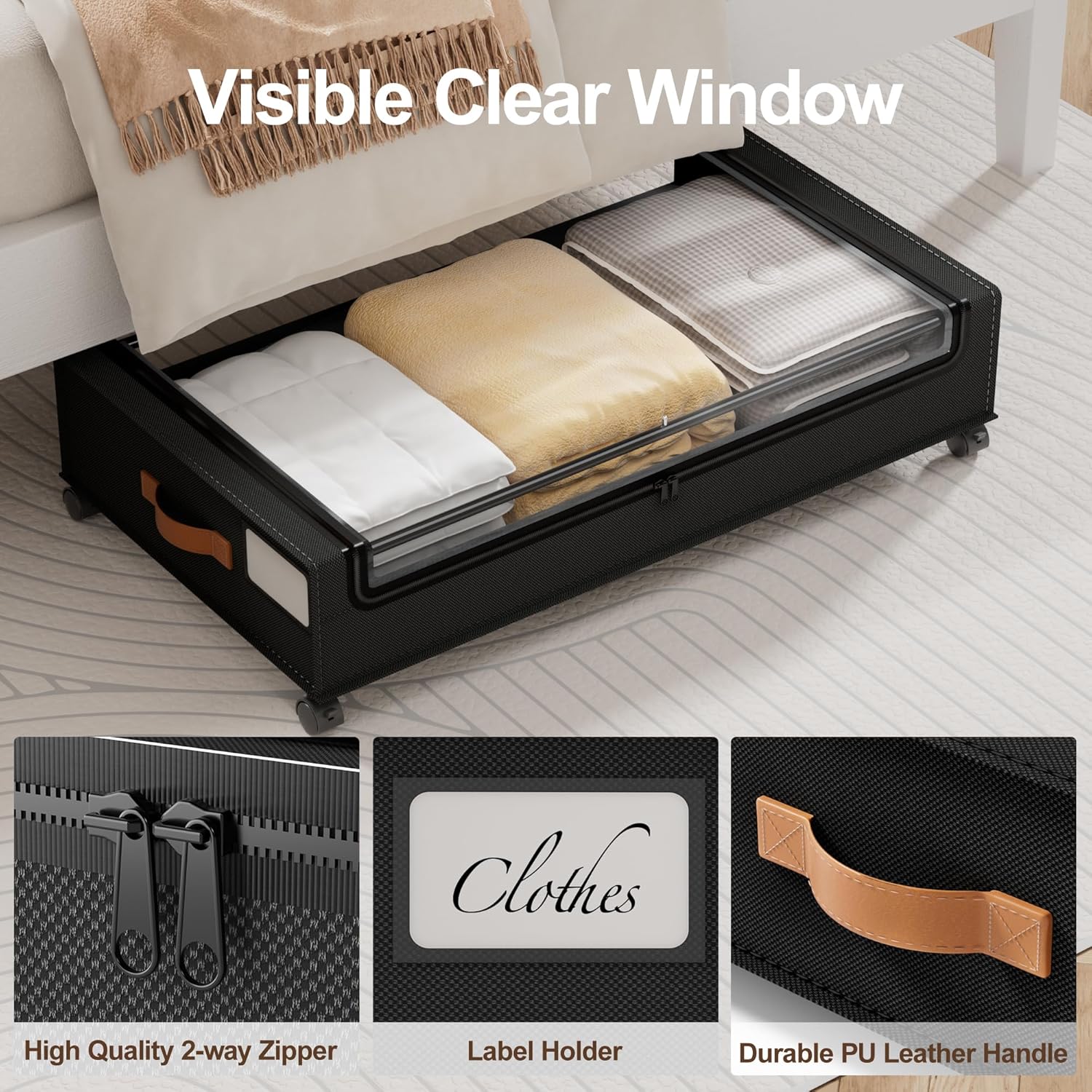 UrbanStorie® Underbed Storage Organiser, Store your Clothes, Shoes, Sarees, Blankets, Winter Items.