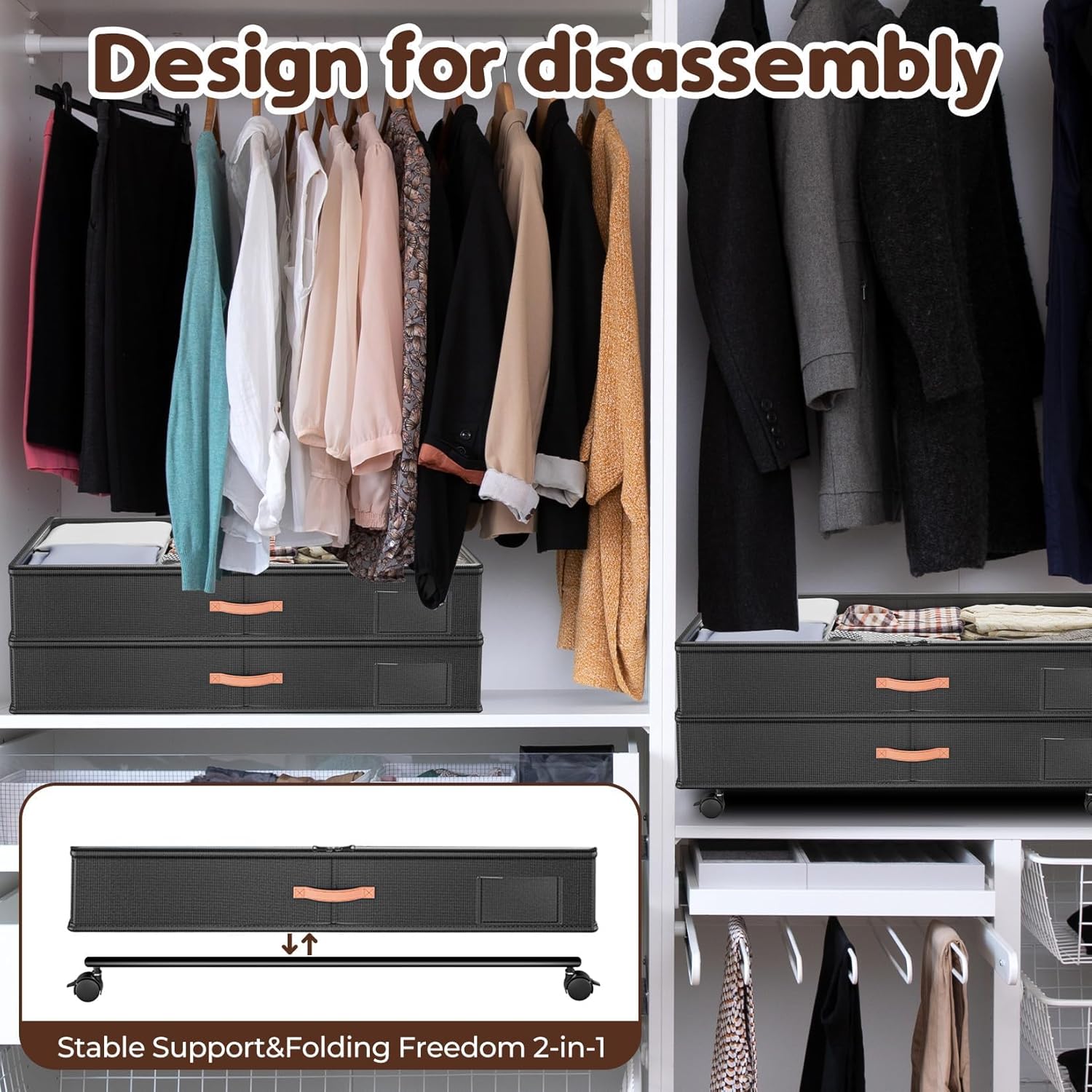 UrbanStorie® Underbed Storage Organiser, Store your Clothes, Shoes, Sarees, Blankets, Winter Items.