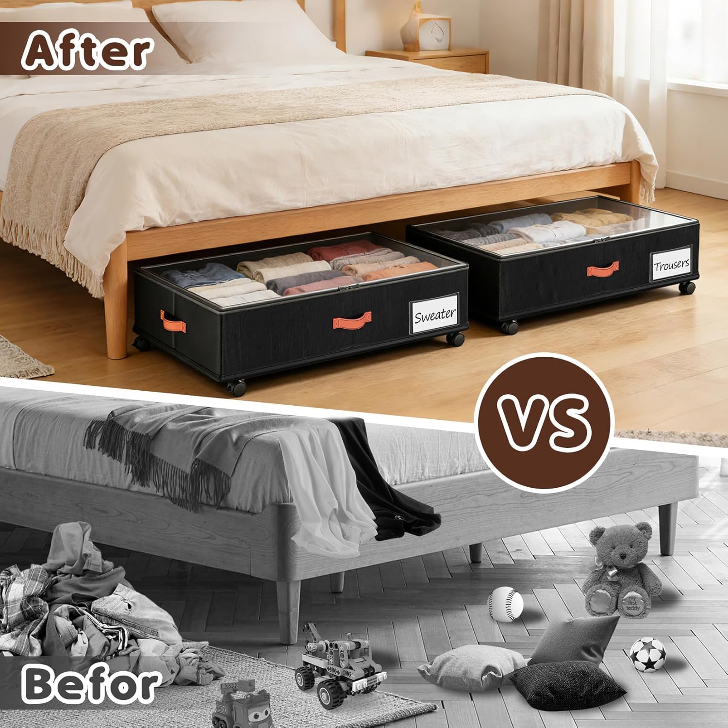 UrbanStorie® Underbed Storage Organiser, Store your Clothes, Shoes, Sarees, Blankets, Winter Items.