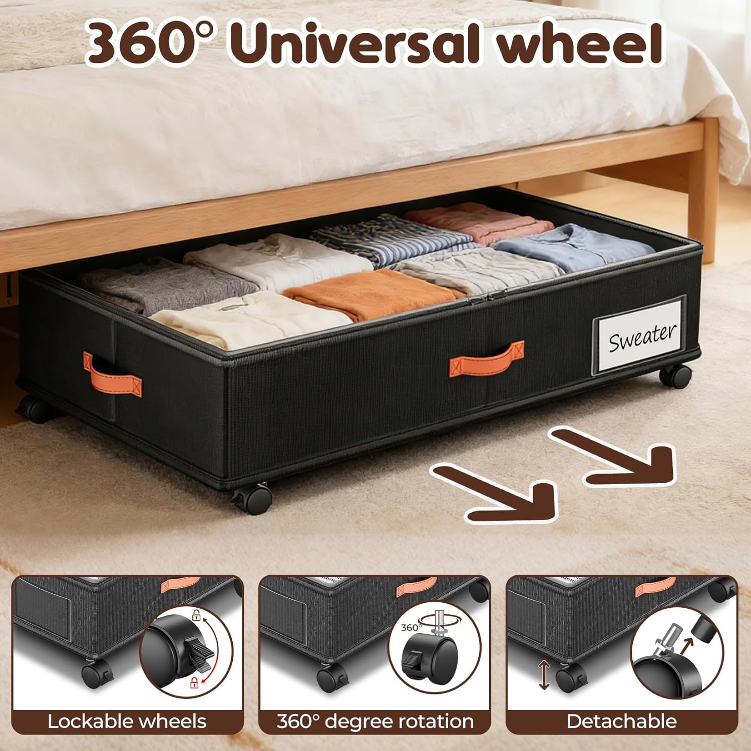 UrbanStorie® Underbed Storage Organiser, Store your Clothes, Shoes, Sarees, Blankets, Winter Items.