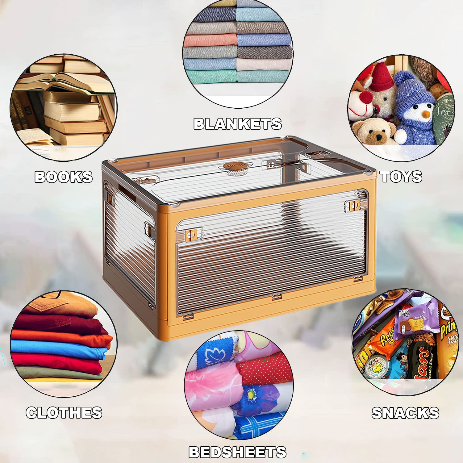 UrbanStorie™ Plastic Storage Containers, Store your Clothes, Sarees, Blankets, Winter Items, Toys or any Home Items