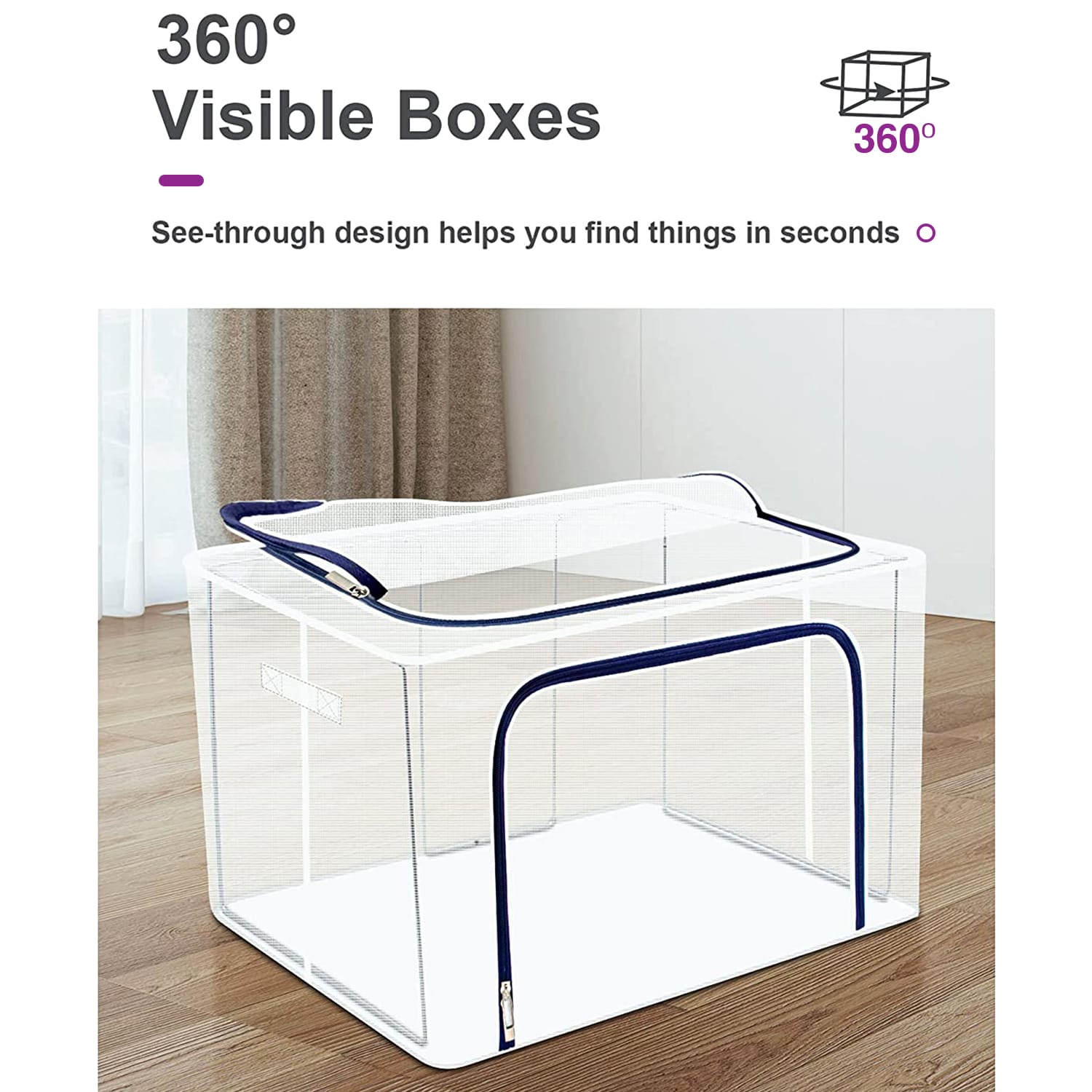 Oxford Fabric Storage Bins for Your Clothes, Saris, Bed Sheets, Blanket etc.