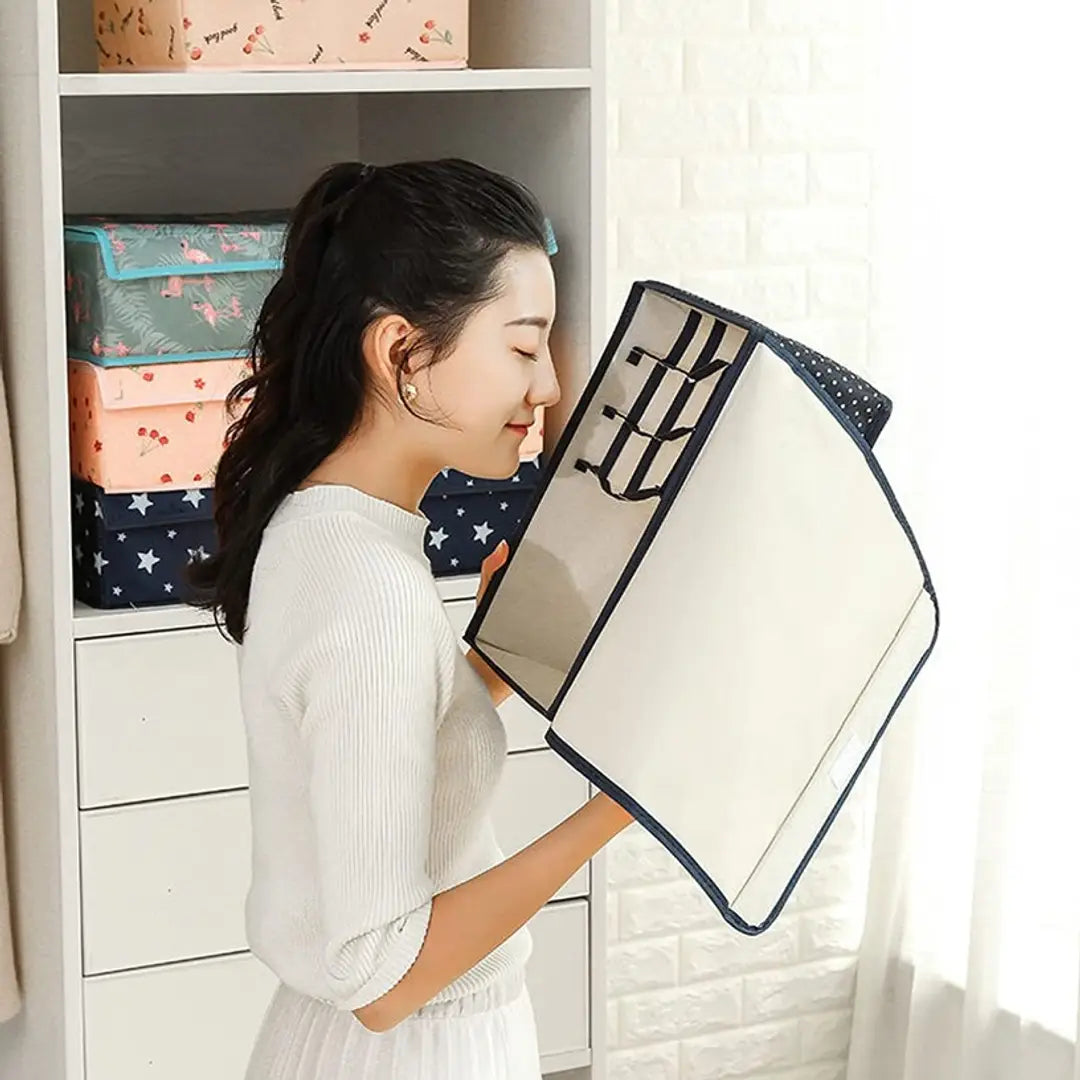 16+1 Compartment Cell Foldable Storage Box Organizer Closet Storage (44 x 28 x 12cm) Dark Polka