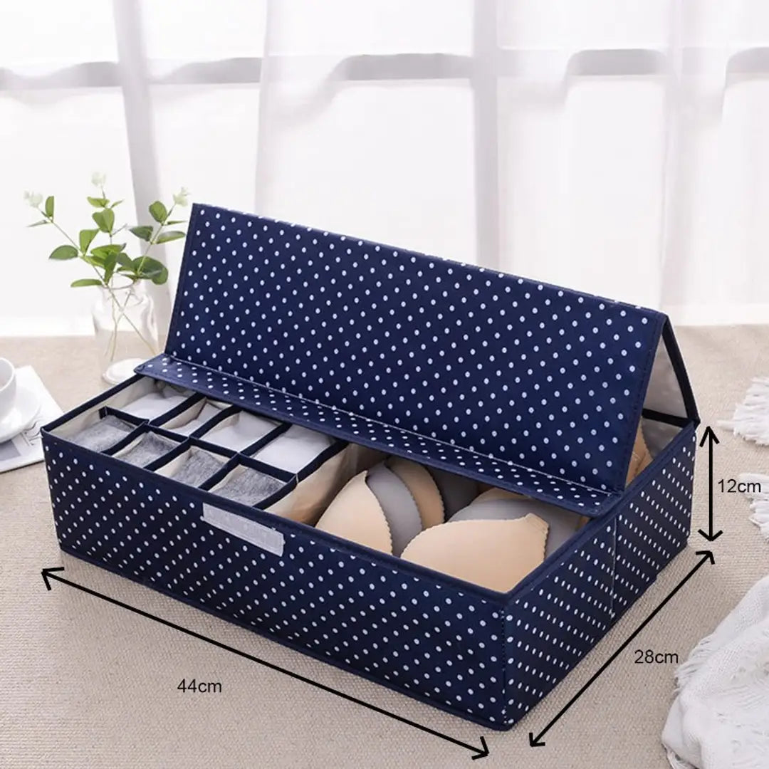 16+1 Compartment Cell Foldable Storage Box Organizer Closet Storage (44 x 28 x 12cm) Dark Polka