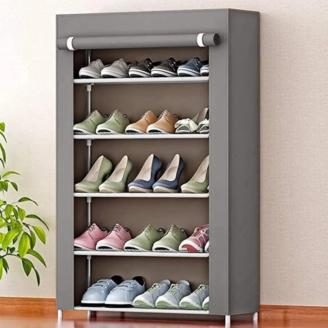 UrbanStorie 5 Shelves Shoe Rack with Dustproof Zip Cover.