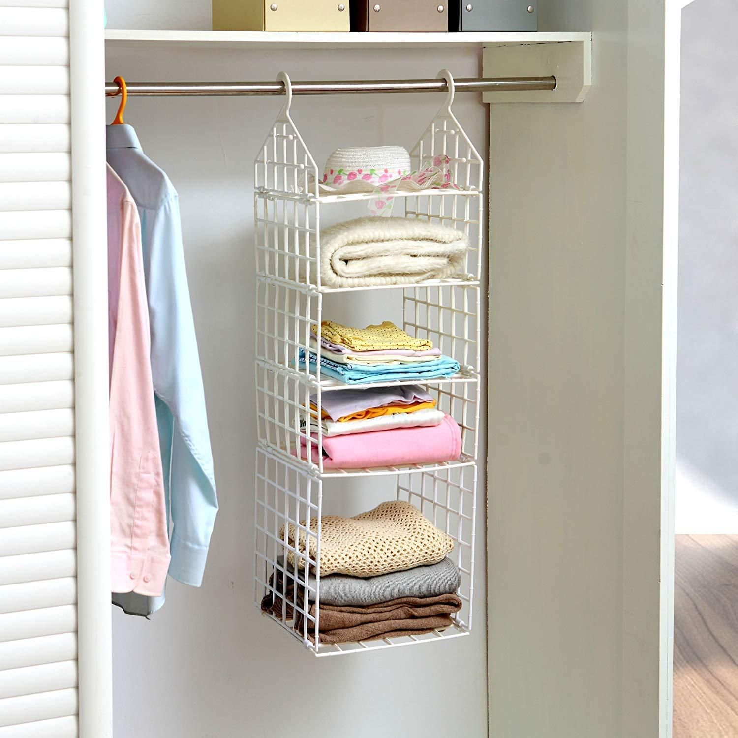 Hanging Organizer- 5 Layer Folding Clothes Storage Racks Hanging Organizer