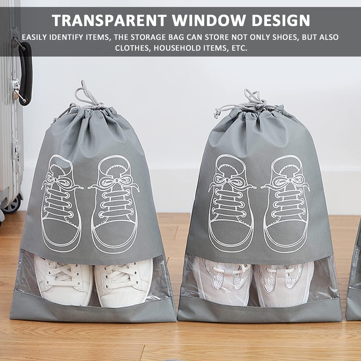 Shoe Bag - Transparent Window Portable Travel Dust-Proof Shoe Bags
