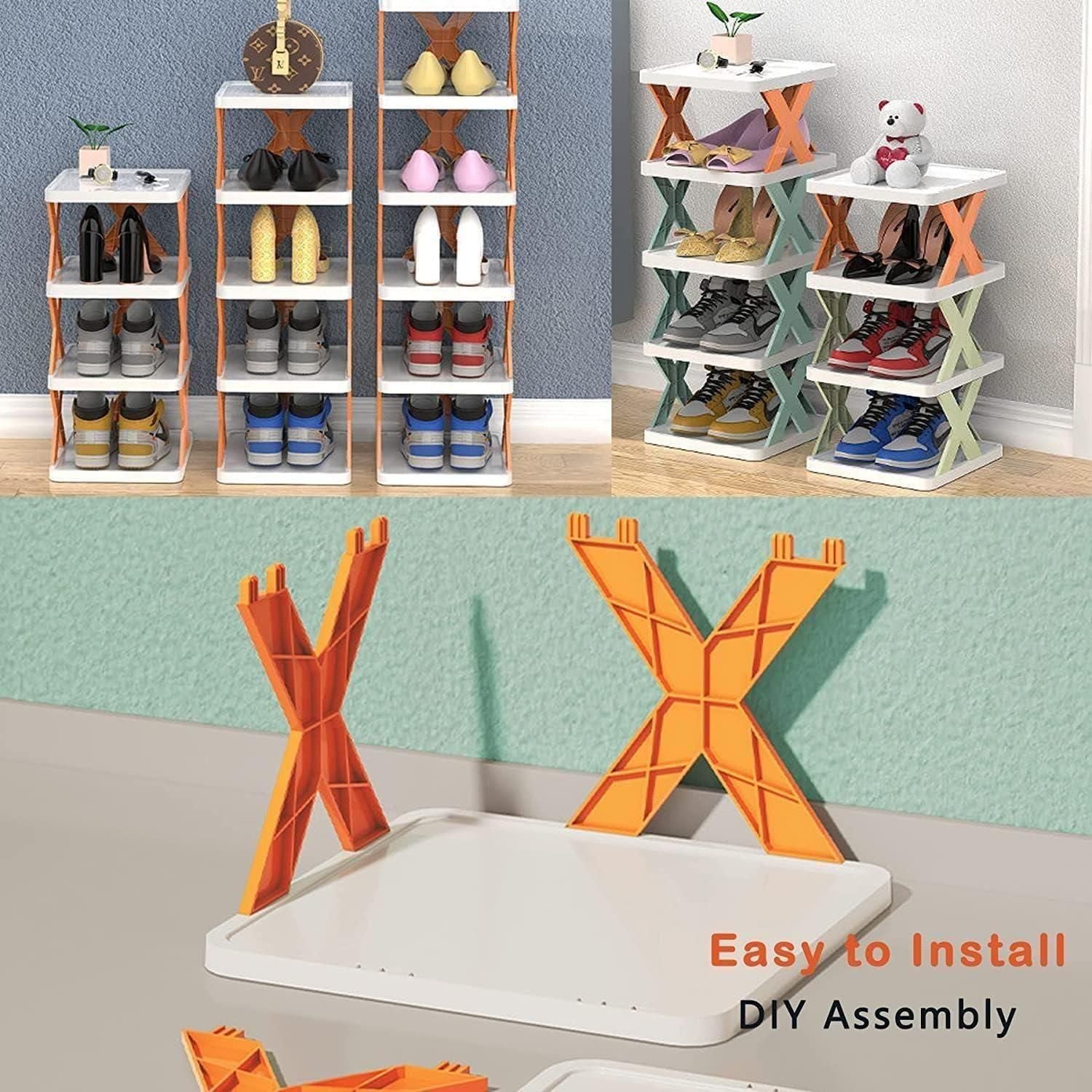 4 Layer Plastic Shoes Organizer Rack.