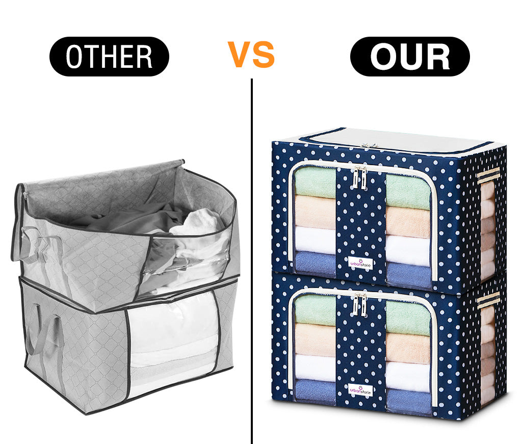 Oxford Fabric Storage Bins for Your Clothes, Saris, Bed Sheets, Blanket etc.