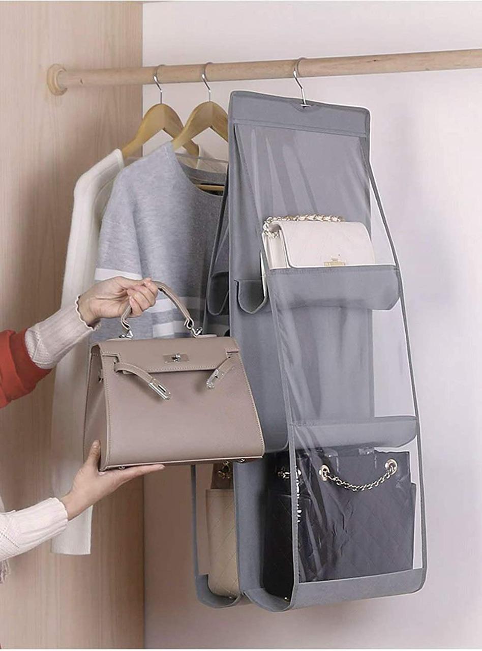 Hanging Handbag Organizer Storage Bag Wardrobe Closet for Purse, Clutch, Pack of 1