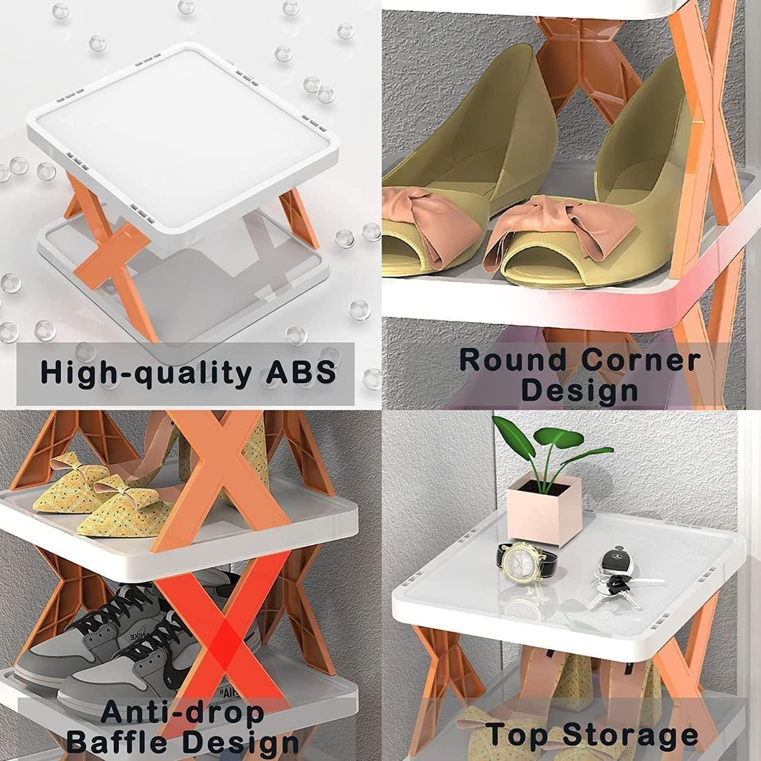 4 Layer Plastic Shoes Organizer Rack.