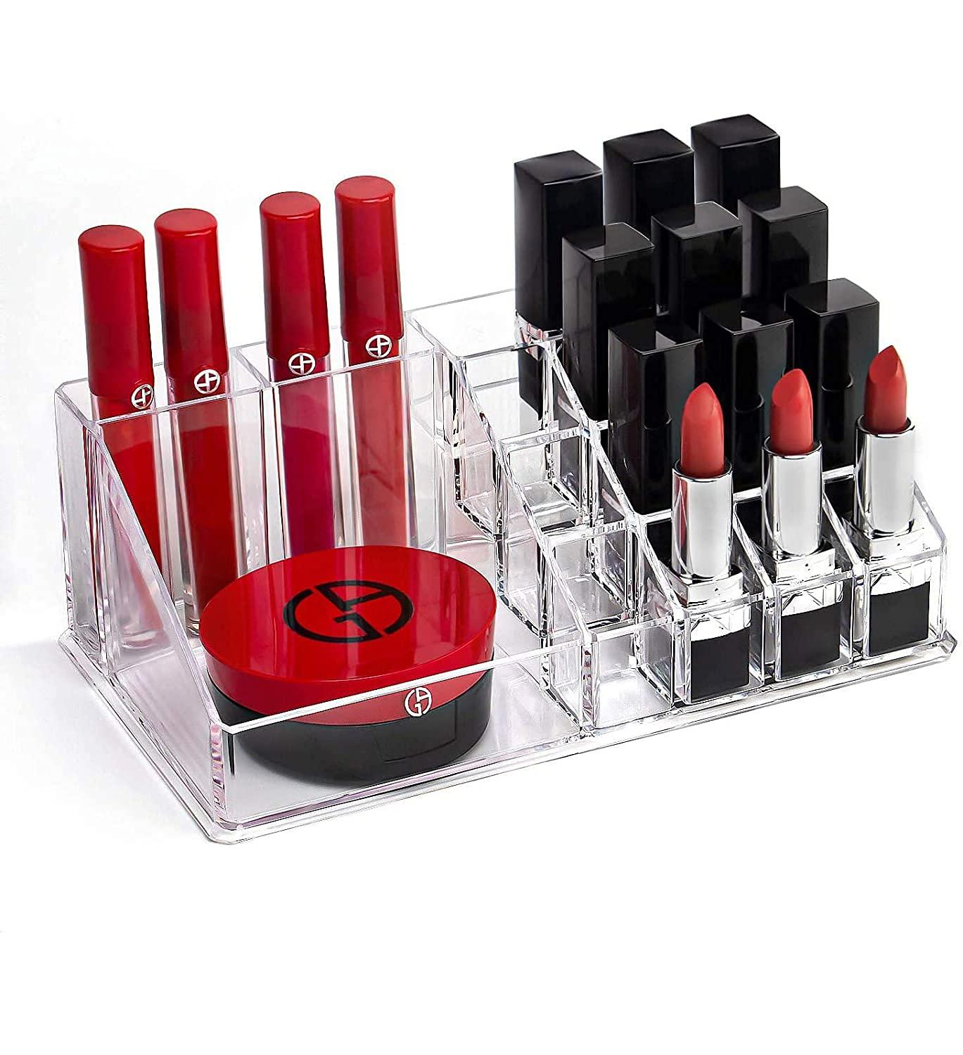 Acrylic Makeup Mascara Liner Brush Storage Lipstick Cosmetic Organizer