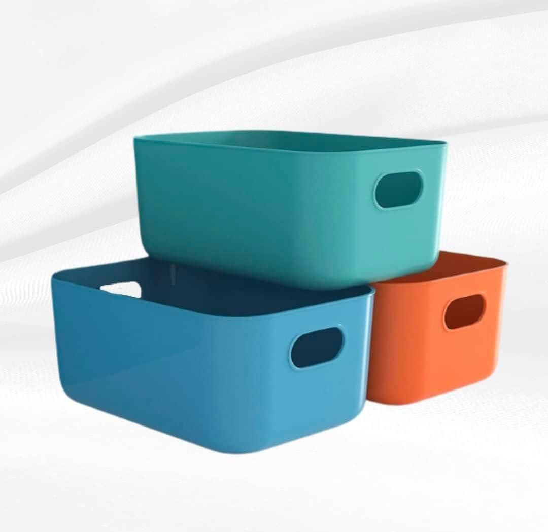3 Pieces Multipurpose Plastic Storage Basket (Pack Of 3)