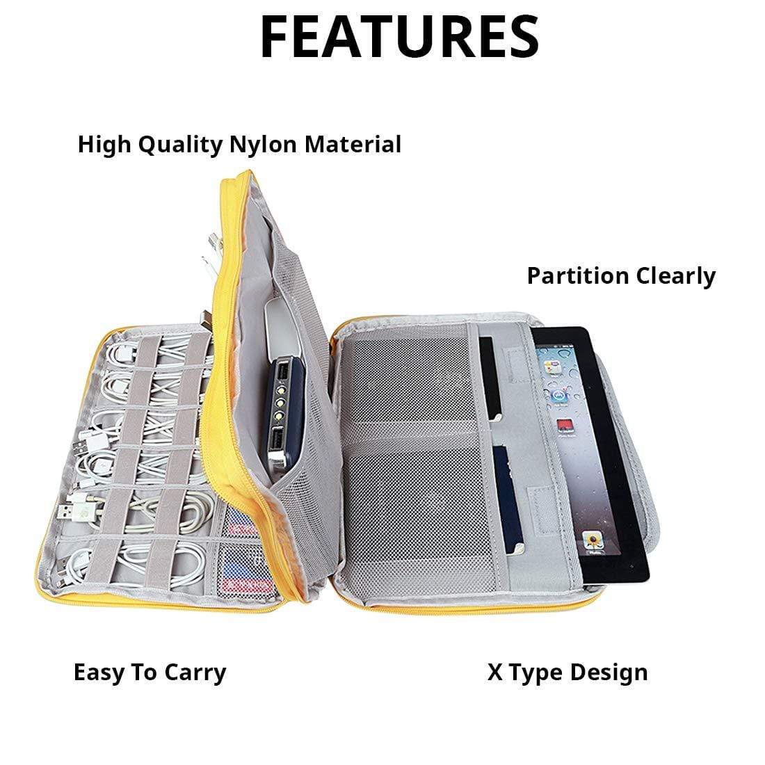 Travel Cable Organizer, Electronic Accessories Organizer for Cord, Hard Drive, Earphone, Power Bank and Others.